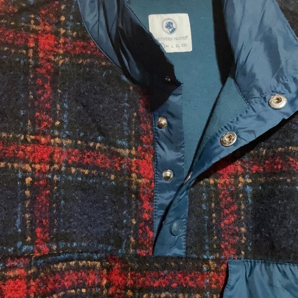 Men’s Southern Proper 1/4 snap plaid pullover - Picture 4 of 8